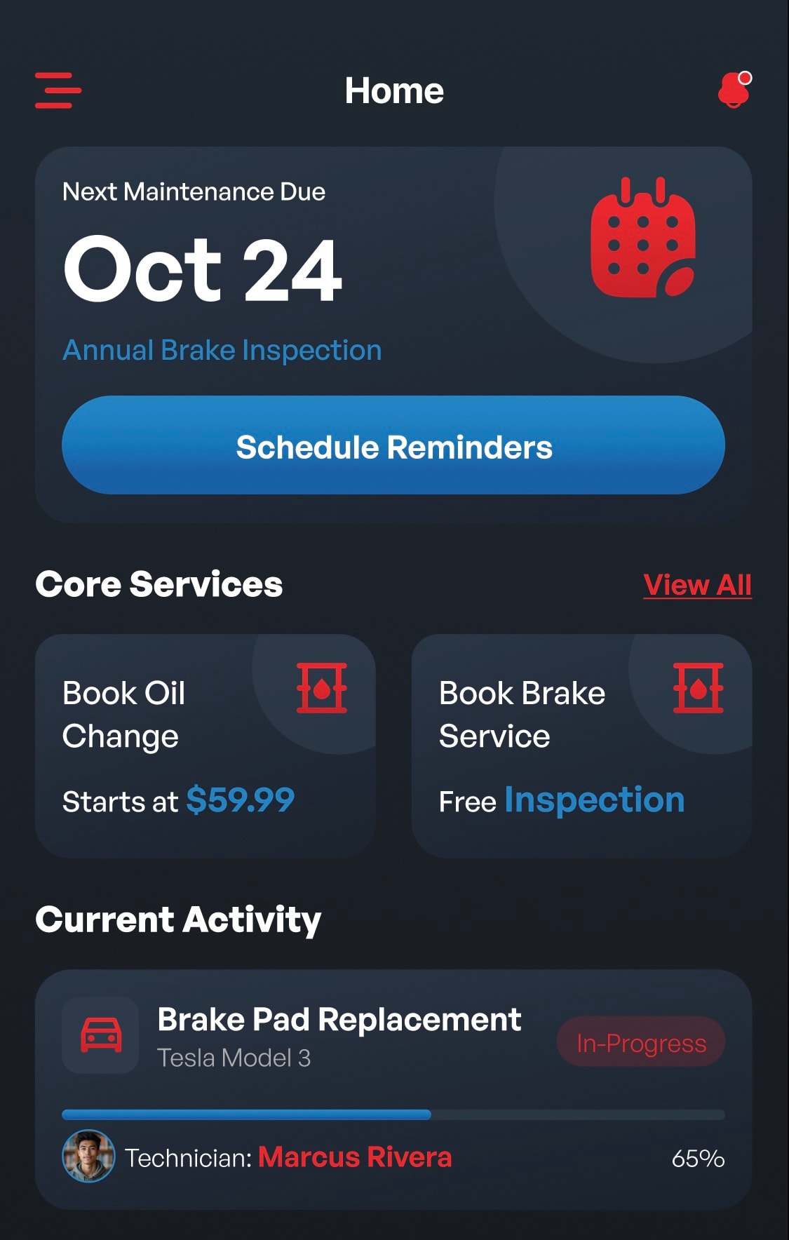 Brake2You app screen